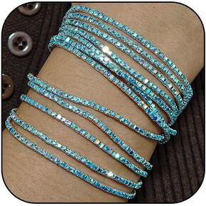 Crystal Stretch Bracelets Set for Women Gold Silver Rhinestone Stackable Cuff Bangle Bracelets Wedding Prom Jewelry in Kuwait