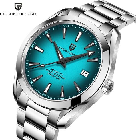 ساعة باجاني ديزاين للرجال أوتوماتيكية بحركة يابانية | حافظة من الفولاذ المقاوم للصدأ مقاس 40 مم | زجاج ياقوتي | 100 متر مقاوم للماء | ساعة رياضية فاخرة للأعمال للرجال in Kuwait
