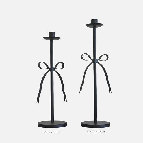 Gold Bow Candle Holder Set of 2,Iron Taper Candle Holders Candle Sticks Holder Decor Candlesticks Holders for Table Centerpiece Wedding Festive Christmas Mantel Decoration in Kuwait