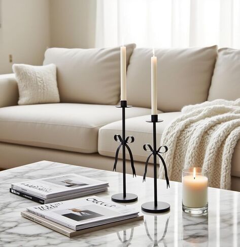 Gold Bow Candle Holder Set of 2,Iron Taper Candle Holders Candle Sticks Holder Decor Candlesticks Holders for Table Centerpiece Wedding Festive Christmas Mantel Decoration in Kuwait