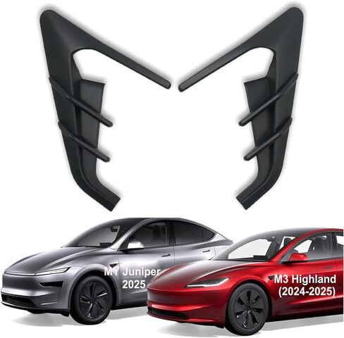 Goodangie00 2Pcak Side Camera Indicator Protection Cover HW4.0 Decoration Compatible with Tesla Model 3(2024-2026) Highland & 2025 2026 Model Y Juniper Accessories(Glossy Carbon Fiber Pattern) in Kuwait
