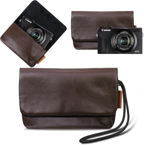 حقيبة علبة كاميرا Lacdo لـ Canon PowerShot G7 X Mark III / G7X Mark II Digital Camera ، أكمام سفر كاميرا وركانية ناعمة ، حقيبة CANT G7 X Mark III مع حزام معصم ، أسود ، أسود in Saudi Arabia