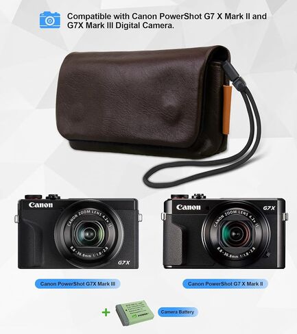 حقيبة علبة كاميرا Lacdo لـ Canon PowerShot G7 X Mark III / G7X Mark II Digital Camera ، أكمام سفر كاميرا وركانية ناعمة ، حقيبة CANT G7 X Mark III مع حزام معصم ، أسود ، أسود in Saudi Arabia