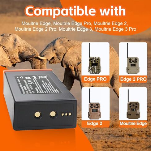 استبدال حزمة بطارية Power Mag لكاميرات درب خلوية Moultrie Edge ، متوافقة مع Moultrie Edge ، Edge Pro ، Edge 2 ، Edge 2 Pro Battern Back Mma-Em8 10.8v 54wh 5000mah in Kuwait