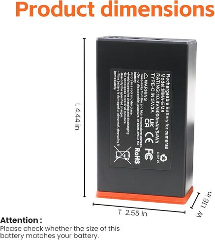 استبدال حزمة بطارية Power Mag لكاميرات درب خلوية Moultrie Edge ، متوافقة مع Moultrie Edge ، Edge Pro ، Edge 2 ، Edge 2 Pro Battern Back Mma-Em8 10.8v 54wh 5000mah in Kuwait
