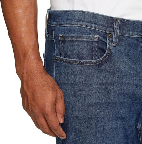 بنطلون جينز Eddie Bauer الرجالي ذو المقاس العادي القابل للتمدد في اتجاهين (أزرق داكن، 32 عرض × 30 طول) in Kuwait