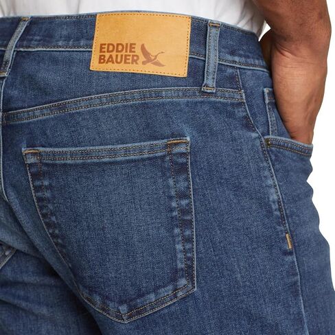 بنطلون جينز Eddie Bauer الرجالي ذو المقاس العادي القابل للتمدد في اتجاهين (أزرق داكن، 32 عرض × 30 طول) in Kuwait