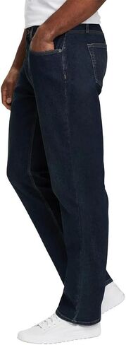 بنطلون جينز Eddie Bauer الرجالي ذو المقاس العادي القابل للتمدد في اتجاهين (أزرق داكن، 32 عرض × 30 طول) in Kuwait