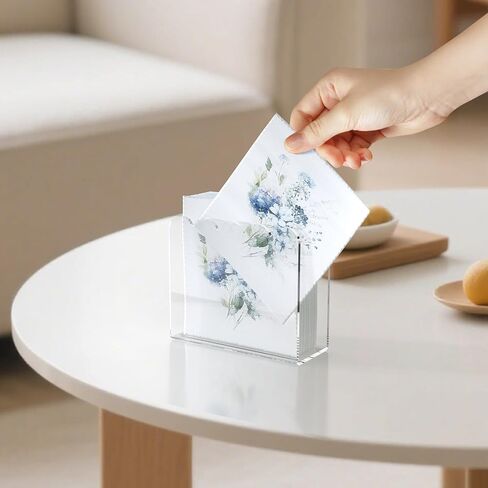 Acrylic Napkin Holder, PITBVO 2 Pack Kitchen Dinner Napkin Holder for Table, Black Tissue Paper Cocktail Napkin Holder Dispenser for Kitchen in Kuwait