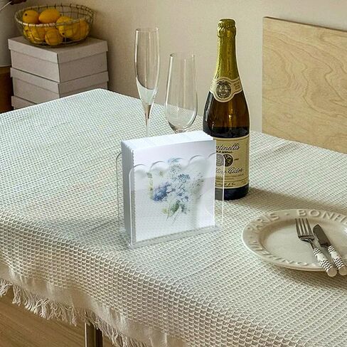 Acrylic Napkin Holder, PITBVO 2 Pack Kitchen Dinner Napkin Holder for Table, Black Tissue Paper Cocktail Napkin Holder Dispenser for Kitchen in Kuwait