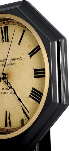JUSTIME Traditional Schoolhouse Classic Vintage Arabic Regulator Wall Clock, Chiming Wall Clocks with Pendulum & Westminster Chime Hourly, Schoolhouse Wall Decor Battery Operated (Red Mahogany) in Saudi Arabia