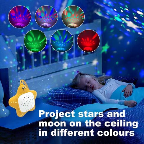 Baby White Noise Sound Machine, Rechargeable Portable Sleep Aid Soothing Music with Star Projector for Nursery & Travel in Saudi Arabia