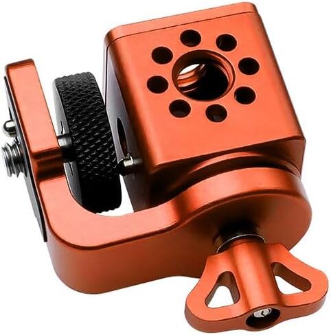 Alvins Camera Monitor Mount with 3/8" 1/4" Screw 360-degree Rotatable Tiltable Panoramic Bracket for Camera Monitor Gimbal Tripod, Adjustable Mount for Photography, Videography, Vlogging, Red in Saudi Arabia