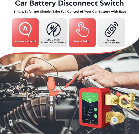 Kill Switch for Car - 12V Remote Battery Disconnect Switch Smart Voltage Car Battery Kill Switch for Vehicle, RV, ATV, Truck, Boat in Saudi Arabia