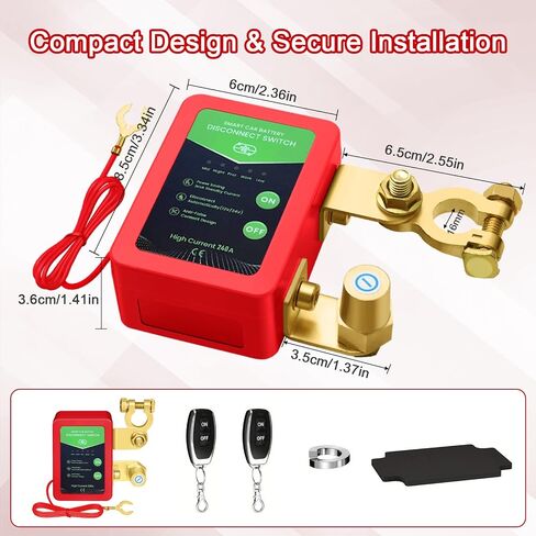 Kill Switch for Car - 12V Remote Battery Disconnect Switch Smart Voltage Car Battery Kill Switch for Vehicle, RV, ATV, Truck, Boat in Saudi Arabia