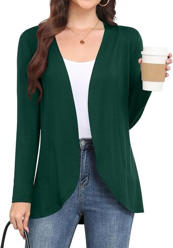 Women's Lightweight Long Sleeve Cardigan Casual Open Front Cardigans for Women Trendy in Kuwait
