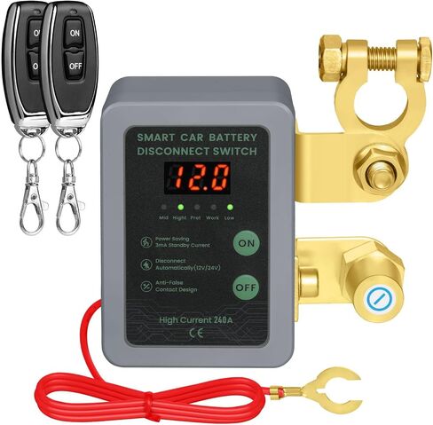 Kill Switch for Car - 12V Remote Battery Disconnect Switch Smart Voltage Car Battery Kill Switch for Vehicle, RV, ATV, Truck, Boat in Saudi Arabia