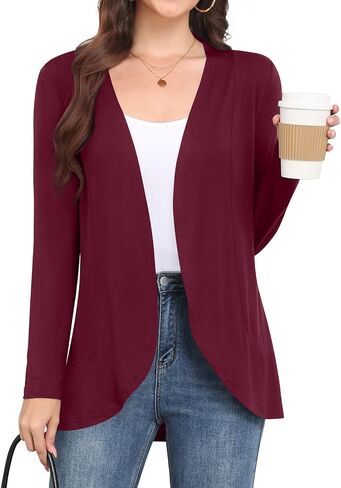 Women's Lightweight Long Sleeve Cardigan Casual Open Front Cardigans for Women Trendy in Saudi Arabia