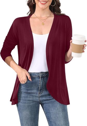 Women's Lightweight Long Sleeve Cardigan Casual Open Front Cardigans for Women Trendy in Saudi Arabia