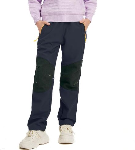 Waterproof Snow Pants for Kids Boys Girls, Winter Insulated Ski Trousers Fleece Lining, Elastic Waist Softshell Hiking Pants in Saudi Arabia