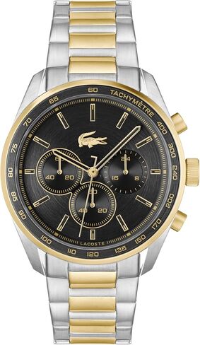 Lacoste Boston Men's Chronograph Watch – Quartz Movement, Tachymeter Bezel, 3 Subdials, Link Bracelet, Sporty, Refined Design - Gift for Him - 42mm in Saudi Arabia