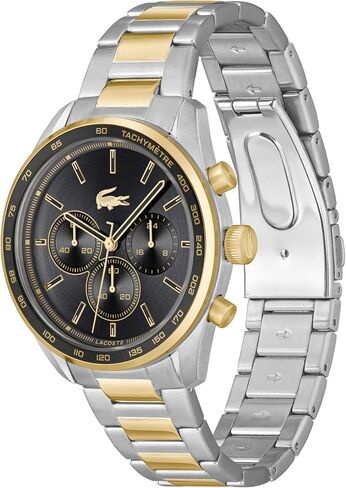 Lacoste Boston Men's Chronograph Watch – Quartz Movement, Tachymeter Bezel, 3 Subdials, Link Bracelet, Sporty, Refined Design - Gift for Him - 42mm in Saudi Arabia