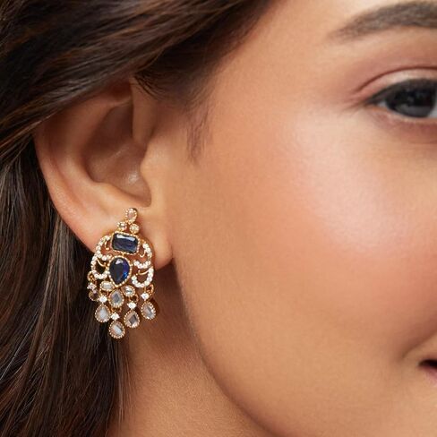 TARINIKA Brass Gold Plated Cubic Zirconia(CZ) Pearl Stud Indian Earring for Women Indian Jewelry Desi Design Earpiece Perfect for Casual Occasions Gift for Her in Saudi Arabia