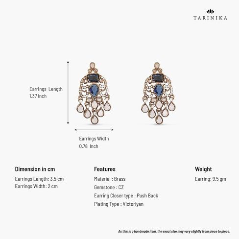 TARINIKA Brass Gold Plated Cubic Zirconia(CZ) Pearl Stud Indian Earring for Women Indian Jewelry Desi Design Earpiece Perfect for Casual Occasions Gift for Her in Saudi Arabia