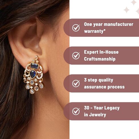 TARINIKA Brass Gold Plated Cubic Zirconia(CZ) Pearl Stud Indian Earring for Women Indian Jewelry Desi Design Earpiece Perfect for Casual Occasions Gift for Her in Saudi Arabia