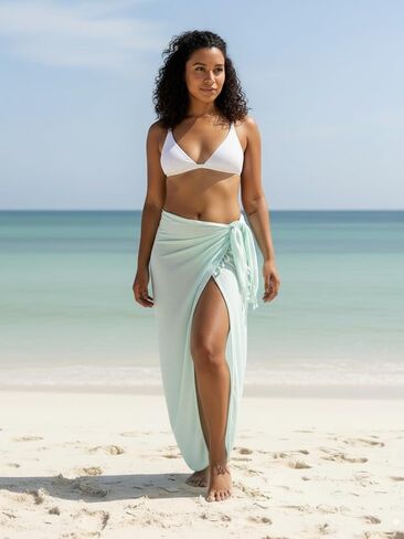 Extra Soft Sarong for Women | Beach & Swimsuit Coverup Pareo | 100% Rayon - Soft, Lightweight, & Breathable (Wine Red) in Saudi Arabia