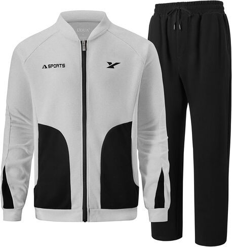 UOUA ملابس رياضية للرجال مكونة من قطعتين، ملابس رياضية بأكمام طويلة وبدلات للركض in Kuwait