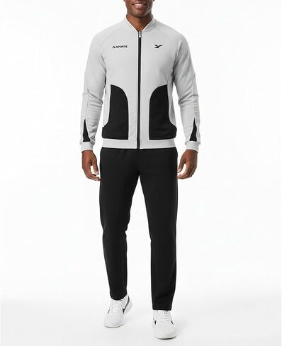 UOUA ملابس رياضية للرجال مكونة من قطعتين، ملابس رياضية بأكمام طويلة وبدلات للركض in Kuwait