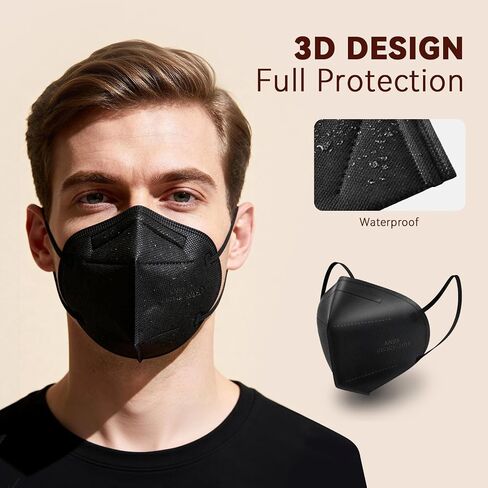 KN95 Face Mask 50 PCS, Grey Disposable Face Masks for Adults in Kuwait