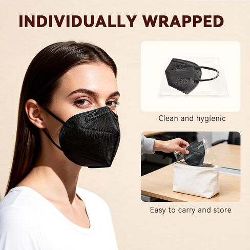 KN95 Face Mask 50 PCS, Grey Disposable Face Masks for Adults in Kuwait