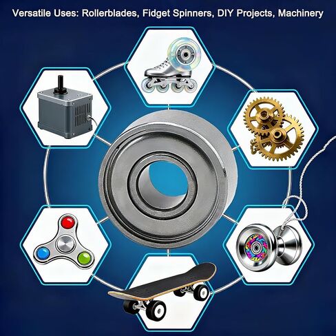 3x8x4mm Miniature Steel Bearing Skateboard Deep Groove Ball Bearings Pack of 10 in Saudi Arabia