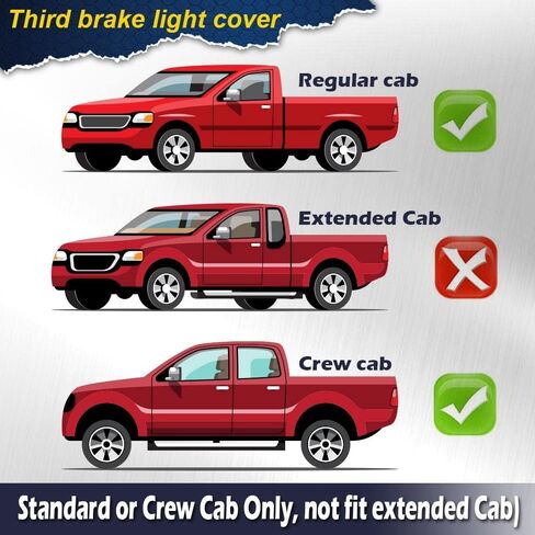G-PLUS غطاء دخان عدسة الفرامل الثالثة متوافق مع Chevy S10/ Fit GMC Sonoma 1994-2004 (الكابينة الممتدة فقط) مجموعة ضوء الفرامل 16520288 923-287 ضوء فرامل إيقاف عالي in Saudi Arabia