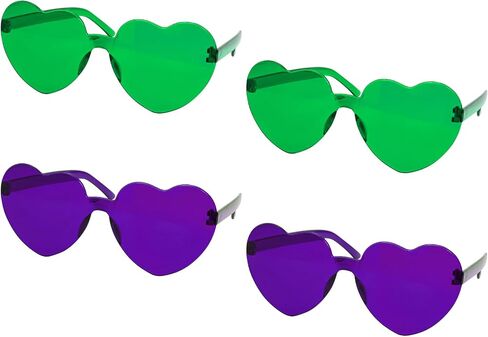 4 Pack Heart Shaped Sunglasses Heart Sunglasses for Women Men Rimless Cute Sun Glasses in Saudi Arabia