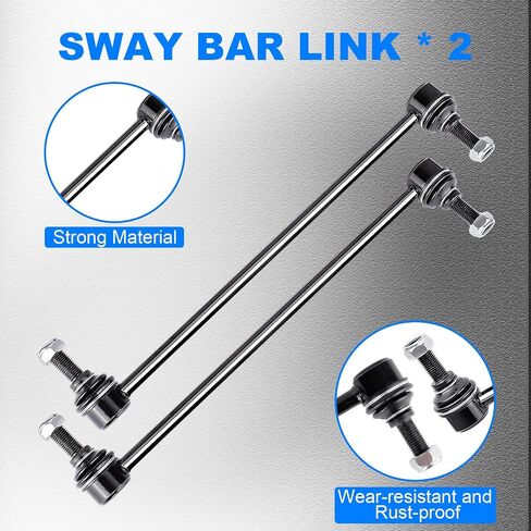 K700432 K700538 Sway Bar Link Front، رابط شريط التثبيت المتوافق مع Cadillac for Escalade، لـ Chevy for Avalanche لـ Silverado لـ Suburban لـ Tahoe، لـ GMC لـ Sierra لـ Yukon in Kuwait