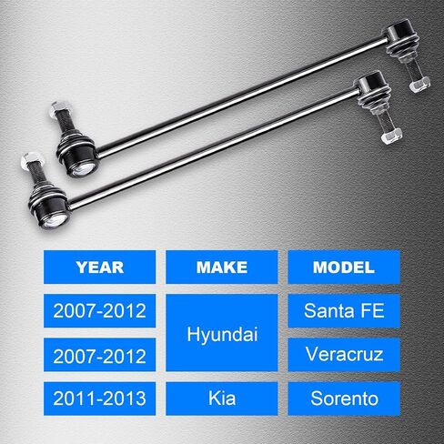 K700432 K700538 Sway Bar Link Front، رابط شريط التثبيت المتوافق مع Cadillac for Escalade، لـ Chevy for Avalanche لـ Silverado لـ Suburban لـ Tahoe، لـ GMC لـ Sierra لـ Yukon in Kuwait