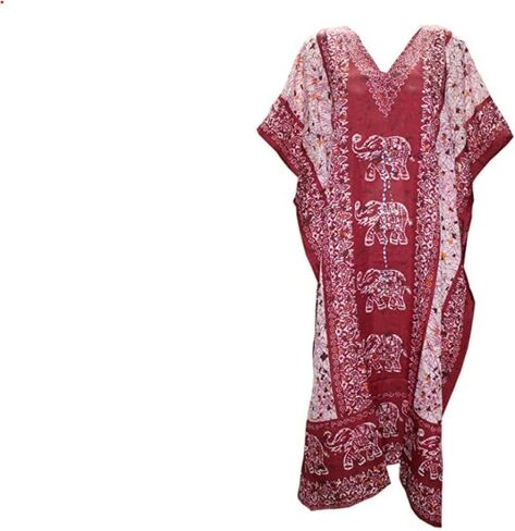 Ladies Long Kaftans Kimono Maxi Style Dresses Women in Regular to Plus Size Cover up (Elephant Black) in Saudi Arabia