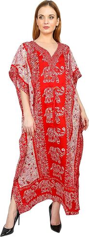 Ladies Long Kaftans Kimono Maxi Style Dresses Women in Regular to Plus Size Cover up (Elephant Black) in Saudi Arabia