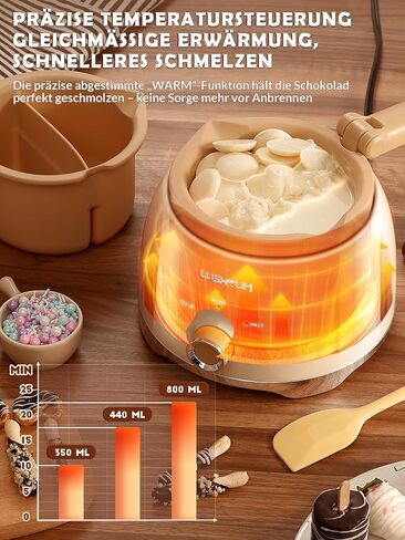 Chocolate Melting Pot Candy Melts Melter with 2 Insert Pots and Spatula, 4 Cups Capacity Warmer Machine, Ideal Dipping Tool Kitchen Supplies for Making Cake Pop Covered Strawberries Fondue in Saudi Arabia