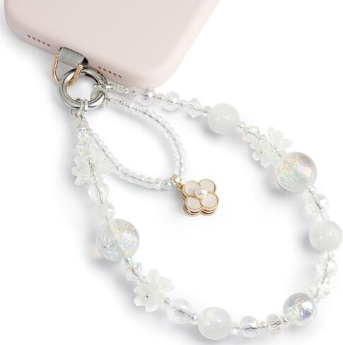 Phone Charm for Women, Anti-Theft Phone Wrist Strap Hands-Free & Beaded Chain, Detachable Cell Phone Lanyard with Tether Tab in Saudi Arabia