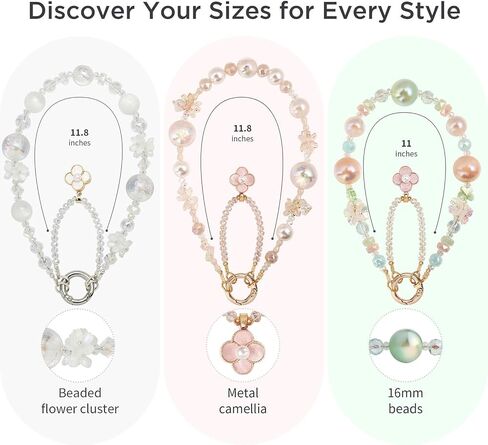 Phone Charm for Women, Anti-Theft Phone Wrist Strap Hands-Free & Beaded Chain, Detachable Cell Phone Lanyard with Tether Tab in Saudi Arabia