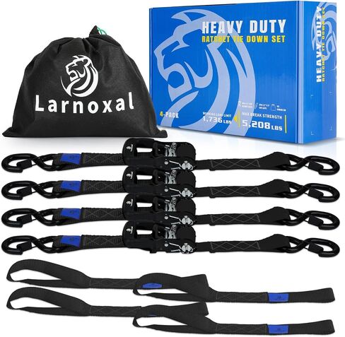 Ratchet Straps 4 Pack - 5,208 Lbs Break Strength 1.5 in x 8.2 Ft Heavy Duty Ratchet Tie Down Straps with S Hooks Set for Truck, Cargo Van, Trailer, Motorcycle (Green) in Saudi Arabia