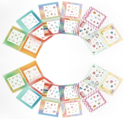 2x3 Mini Film Sticker Frames ، 30pcs ملصقات حدودية أنيقة تناسب Fujifilm Instax Mini Film (54x86mm) ، حدود ملونة لطيفة لـ Polaroid Instax 12 11 90 99 40 41 Se Evo in Kuwait
