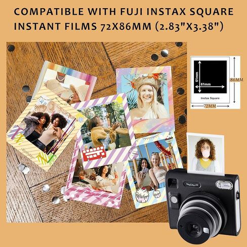 2x3 Mini Film Sticker Frames ، 30pcs ملصقات حدودية أنيقة تناسب Fujifilm Instax Mini Film (54x86mm) ، حدود ملونة لطيفة لـ Polaroid Instax 12 11 90 99 40 41 Se Evo in Kuwait