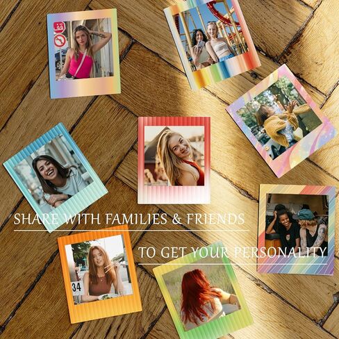 2x3 Mini Film Sticker Frames ، 30pcs ملصقات حدودية أنيقة تناسب Fujifilm Instax Mini Film (54x86mm) ، حدود ملونة لطيفة لـ Polaroid Instax 12 11 90 99 40 41 Se Evo in Kuwait