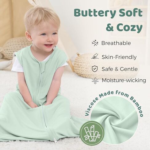 Viscose Made From Bamboo Baby Sleep Sack 0.5 Tog Wearable Blanket, Super Soft Sleeping Bag for Babies in Saudi Arabia