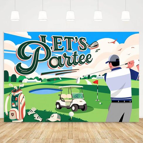 7x5ft دعنا نعلم الجولف موضوع عيد ميلاد خلفية نادي Green Grass Sports خلفية صورة للكبار أطفال جولف عيد ميلاد ديكورات حفلة لافتة صور كشك الاستوديو in Saudi Arabia